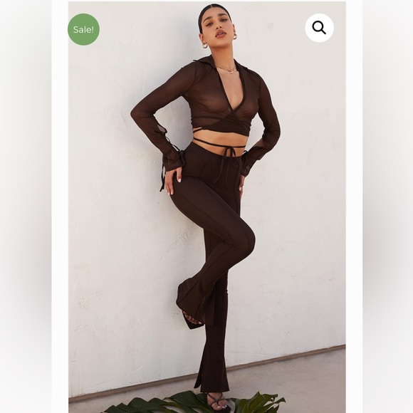 House of CB Mistress Rocks Calm Cocoa Mesh Set (Brown) Size XS - Picture 4 of 5